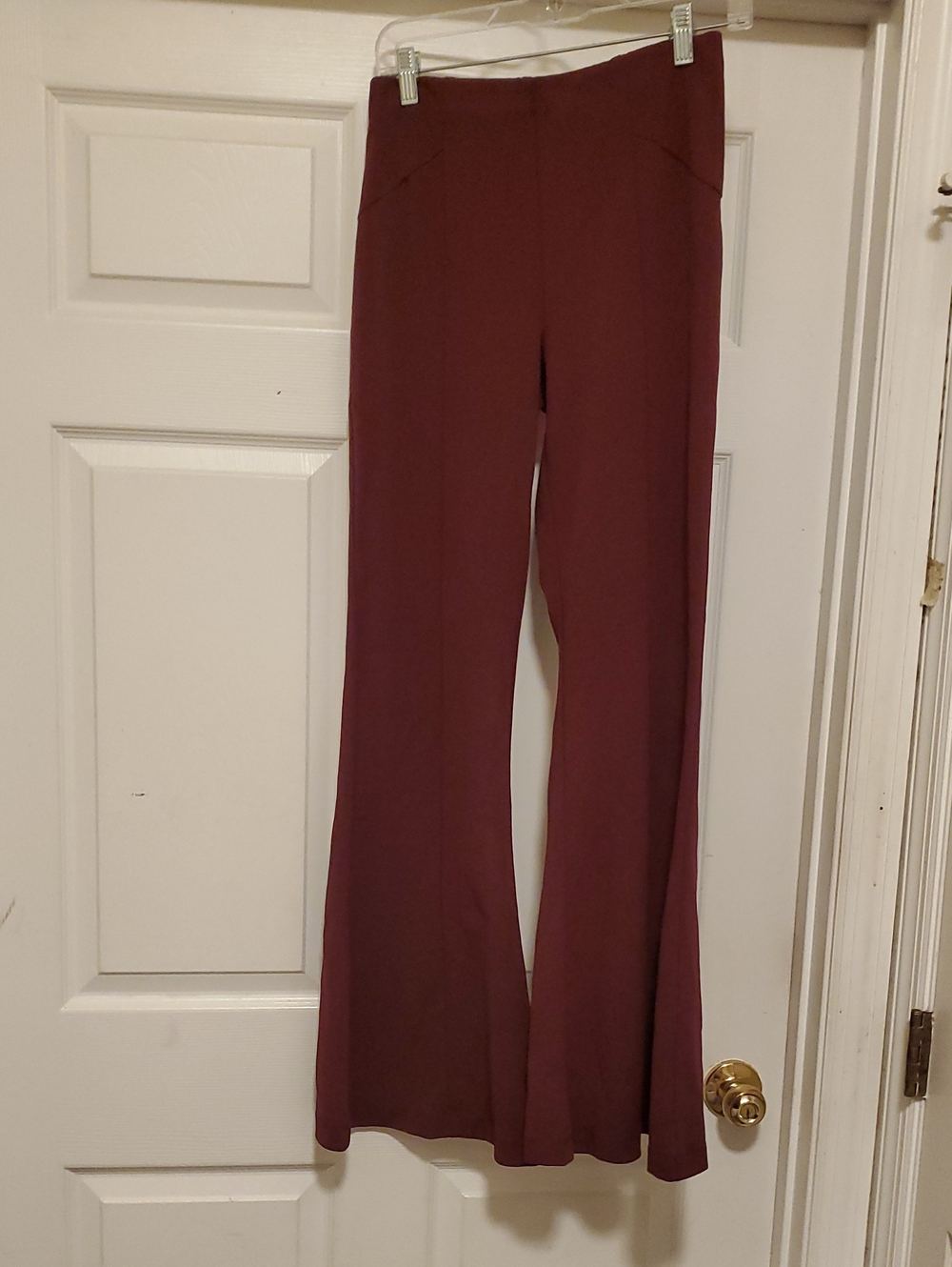 Charlotte Russe Flared Pants in Burgundy Plum
